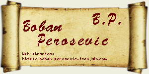 Boban Perošević vizit kartica